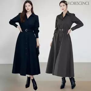 [플로레센스] 리안 셔츠 벨트 원피스 (색상선택)