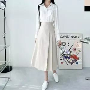 (스타일하우스) 스커트 치마 SK 벨트 포함 여자 핀턱 주름 플리츠 KSS 9957