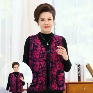 요양원선물 겨울 꽃무늬 할머니 조끼 중년 촌캉스 기모 누빔 재킷