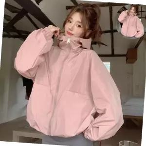 은창)후드 매쉬 안감 러블리 아노락 바람막이 점퍼