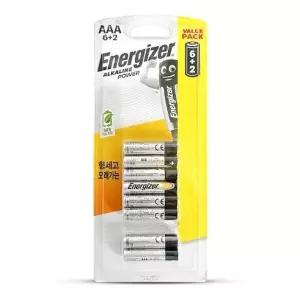 에너자이저 알카라인 건전지 AAA 6+2개입