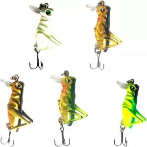 키젤 10Pcs 메뚜기 낚시 미끼 미니 크랭크베이트 인공 담수 염수를 위한 크리켓 유인