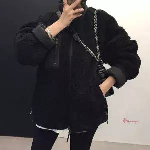 양면 뽀글이집업 털자켓 후리스점퍼 레트로 플리스 아우터 리버시블opq394