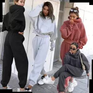 힙 스타일 스트릿패션 긴팔 크롭 후드 트레이닝 세트