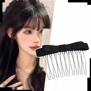 포인트 스타일 블랙 리본 빗살핀 리본머리핀 포인트핀