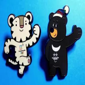 2018년 평창 동계 올림픽 대회 기념 마스코트 뱃지 수호랑(호랑이) 반다비(곰돌이) 2종 세트