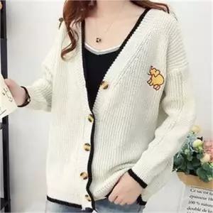 [오노마] ONM 여자 중학생 교복 코디 귀여운 캐릭터 자수 가디건