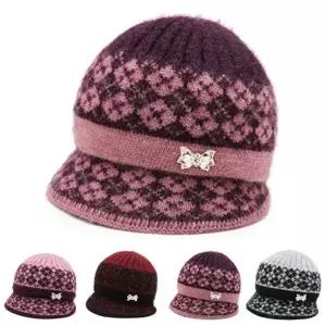 중장년 여성 화려한 패턴 예쁜 꽃 리본 겨울 캡비니