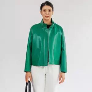 [디아스토리] 에코레더 나그랑 집업 뒷밴딩 봄점퍼 AISOJP01