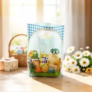 JNC 부활절 2구 손잡이형 비닐 일반형 20매 우리를 위해 부활하신 예수님 부활절 계란포장