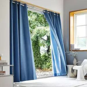 모던하우스 루밍 생활암막 아일렛형 긴창문커튼 140x240 라이트블루 2p