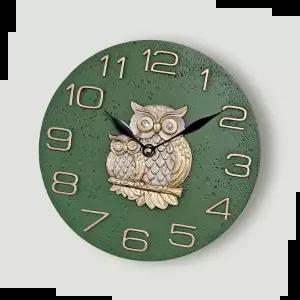 고급벽시계 엔틱 그린 대리석 부엉이 거실 무타공 무소음 벽시계