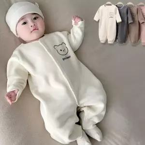 신생아 우주복 베이비 실내복 겨울 아기 기모 우주복 아기옷 상하복 점프 슈트