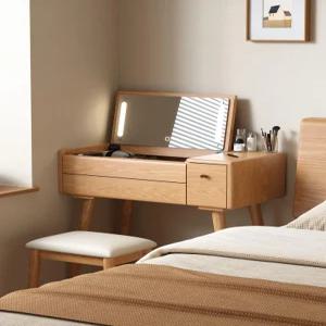 원목 엔틱 가정용 모던 서랍 수납 거울 소형 접이식