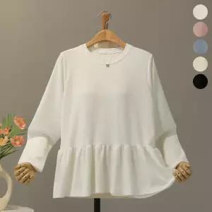 [모노시크] 첼리시 심플 프릴 롱 티셔츠_MNTG575