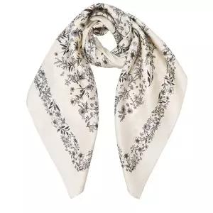 [헤지스](센텀시티점)[Jardin] 뜨왈드주이아 아이보리 플라워 사각 실크 스카프 HISC6E371IV