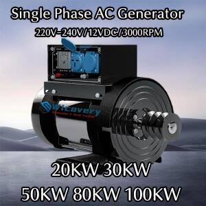 고출력 20KW 50KW 영구 자석 발전기 220V 1상 교류 발전기 3000RPM 디젤 발전기 차단기 조절기 포함 가정용