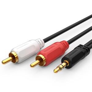 CHOSEAL 2RCA to 3.5mm 잭 오디오 AUX 케이블 금도금 스마트폰 MP3 DVD 플레이어 TV 홈 시어터 앰프 자동차