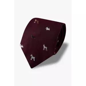 [폴스미스] 도그 패턴 실크 타이 와인 147369332