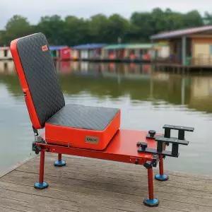 [몽크로스/카누] 접이식 소좌대 T-300 / 블랙 레드 / 등받이 가방포함 / 민물낚시의자 경기낚시