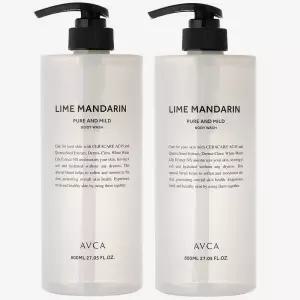 아브카 퓨어 앤 마일드 대용량 바디워시 라임앤만다린 800ml 2개