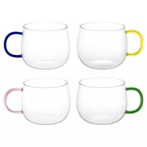 발룬피니 내열유리 컬러핸들 머그컵 420ml x 4종 세트