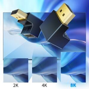 디스플레이 포트 케이블 어댑터 컨버터 1.4 우측 좌측 각도 4K 144Hz DP 90 Degreen