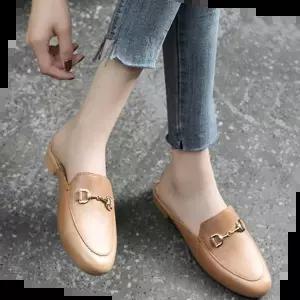 여자신발봄구두 여자 블로퍼뮬 스타일 슬리퍼 구두 학교 선생님 신발