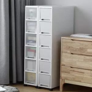 폭 틈새 수납장 서랍형 다층 주방 냉장고 옆 화장실 캐비닛