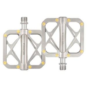 산악 자전거 페달 풀 티타늄 바디 로드 대형 플랫폼 페달, 9/16인치 밀폐 베어링 미끄럼 방지 3개 포함