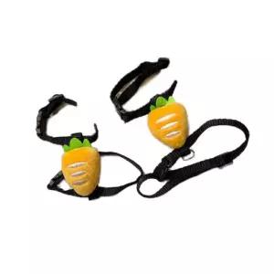 귀여운 초소형 토끼 하네스 동물 친칠라 외출용 목줄 오렌지 캐롯 XS 조절 가능