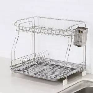 스텐 식기건조대 접시 정리대 설거지 2단 그릇건조대 설거지건조대 식기건조기