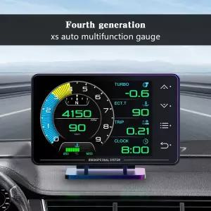 호환  XS HUD 게이지 자동차 다기능 OBDGPS 계기판 수온 터보차저 유압 오일온도 헤드업 디스플레이