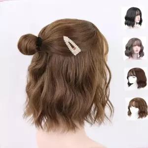 단발 내추럴웨이브 풍성한 미디움 여성 통가발 데일리 헤어