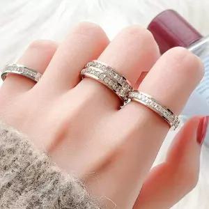 여성 3타입 트리플 큐빅링 써지컬 패션 반지 주사위 jgi6+2RTh