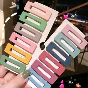 심플 귀여운 무광 스퀘어 앞머리 집게핀 헤어핀