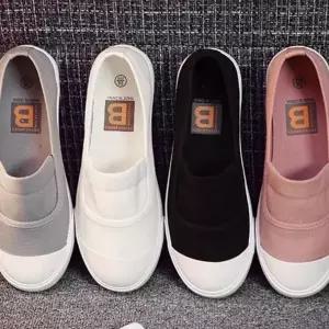 캔버스 슬립온 데일리 캐주얼 미끄럼 여성 슬립온 방지 스니커즈 운동화 단화 신발