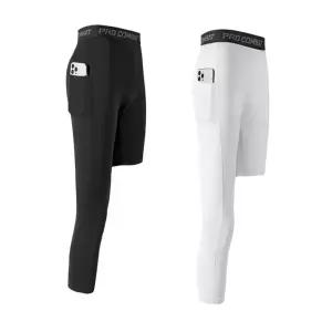 남성 언발 기장 포켓 레깅스 운동복 트레이닝 타이즈