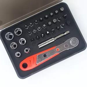 미니 라쳇 드라이버 소켓 세트 좁은공간 작업용 비트 교체 다기능 휴대 공구