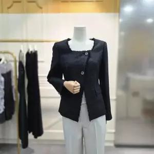 [에고이스트]언발 트위드 자켓 ES1JJ203BK_CA