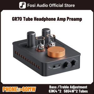 Fosi Audio GR70 진공관 헤드폰 앰프 프리앰프 클래스 A 5654W*2 & 6Ж4*2 3.5mm 6.35mm 잭