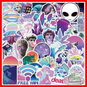 50개 아트 스타일 Vaporwave 스티커 낙서 스케이트 보드 냉장고 노트북 오토바이 수하물 DIY 멋진 데칼