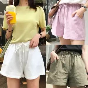 여성 8컬러 밴딩 LKP014 반바지 데일리 린넨