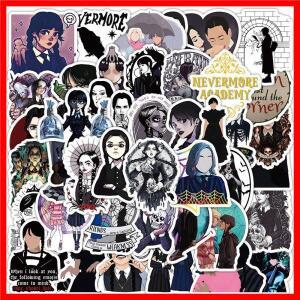 10/30/50/105pcs 공포 TV 시리즈 수요일 아담스 스티커 애니메이션 데칼 노트북 전화 스케이트 보드 자동차