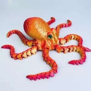 인쇄 문어 3D프린팅 움직이는 관절 대형 오징어 모형 장식용 소품 선물용 키홀더 생활소품