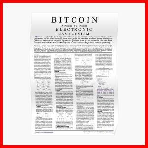 비트코인 백서 포스터 벽화, 재미있는 방 모던 벽 장식, 예술 빈티지 그림 홈 프린트 프레임 없음