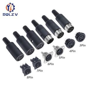 DIN 3핀 4핀 5핀 6핀 7핀 8핀 남성 여성 플매트 카펫 러그 소켓 잭 솔더 커넥터 플라스틱 핸들 포함 D