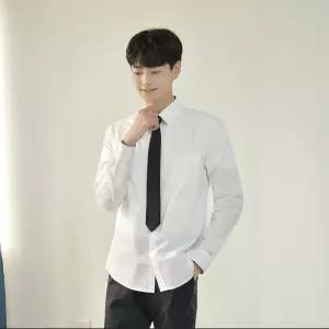 교복몰 프리미엄 남성 화이트 셔츠 (파랑체크) 교복 BhB8+1bYc