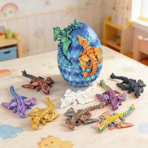 Olee Odee 10pcs 미니 플라잉 세트 n어린이 인기 3D 크리스마스 장난감 파티 선물 에그 소녀들의 전시 판타지 스타킹 부활절 인 생일 수집품 드래곤 (별빛 블루) 소년 프린팅