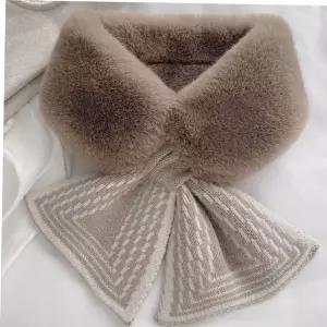 넥워머 리본 털목도리 숄카라 보온 페이크퍼 머플러